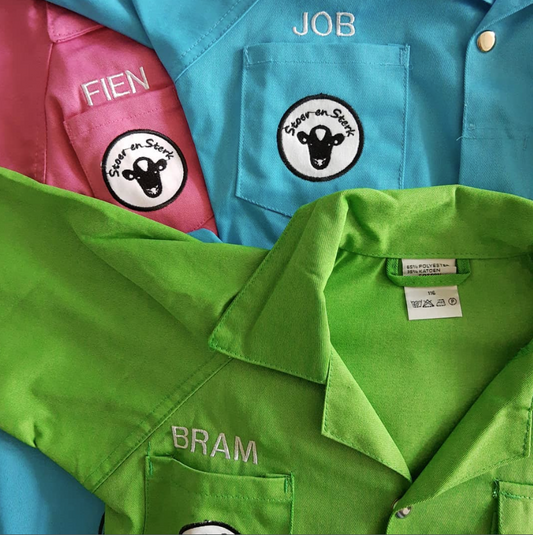 Groene Kinderoveralls met geborduurde naam