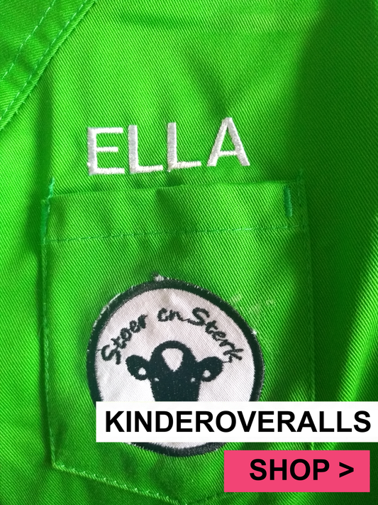 Groene Kinderoveralls met geborduurde naam