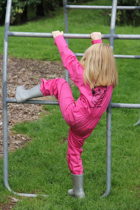 Roze Kinderoveralls met print