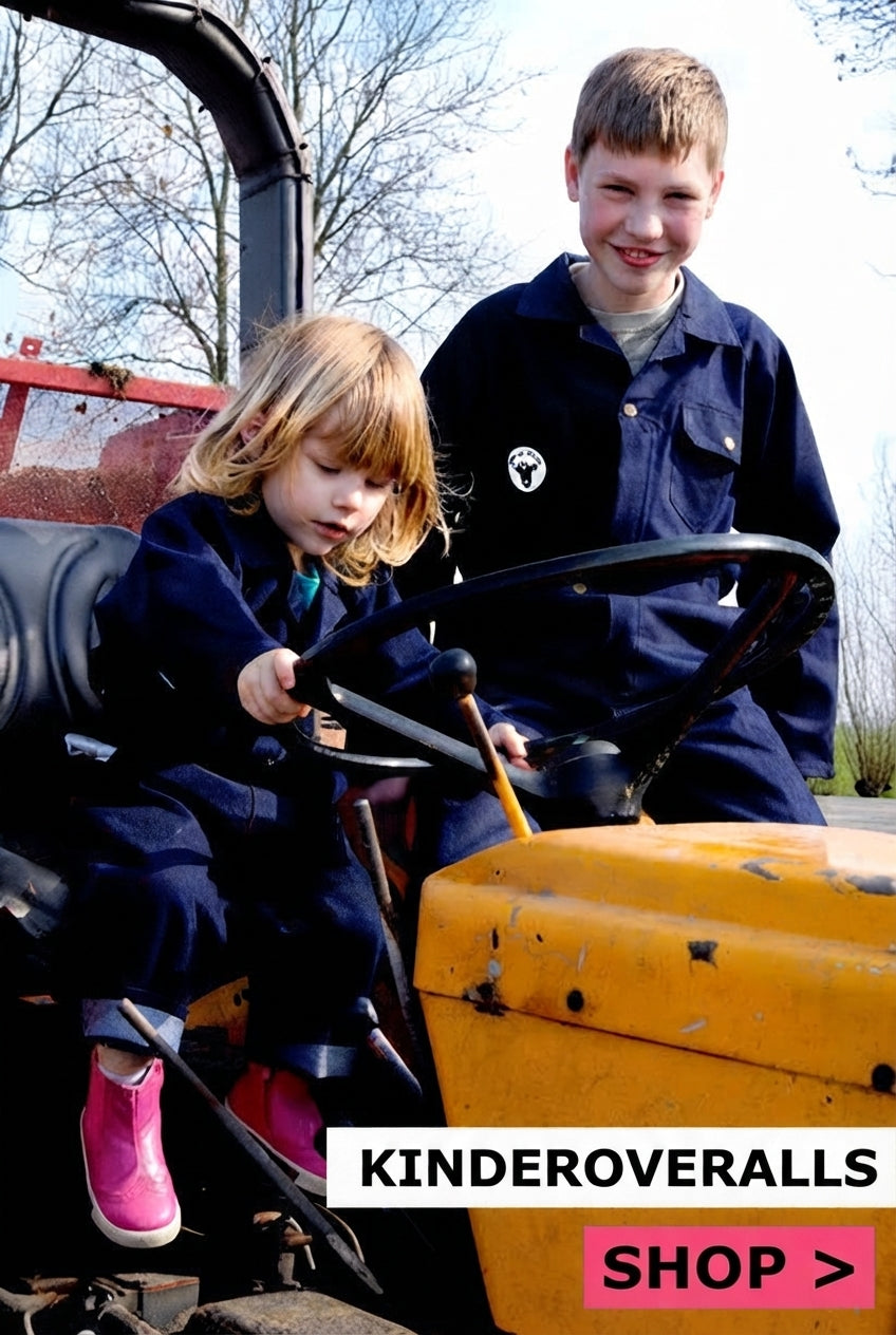 Jeansoverall Kinderoveralls met geborduurde naam + print