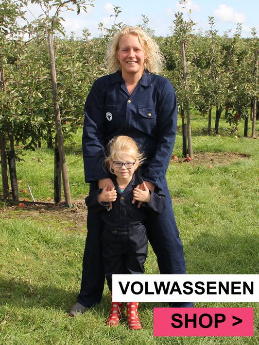 Jeansoverall zonder print volwassenen