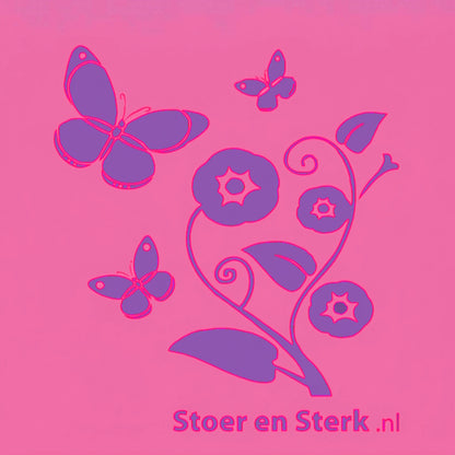 Roze Kinderoveralls met geborduurde naam + print