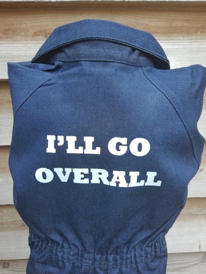 Jeansoverall met print volwassenen