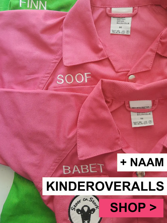 Roze Kinderoveralls met geborduurde naam