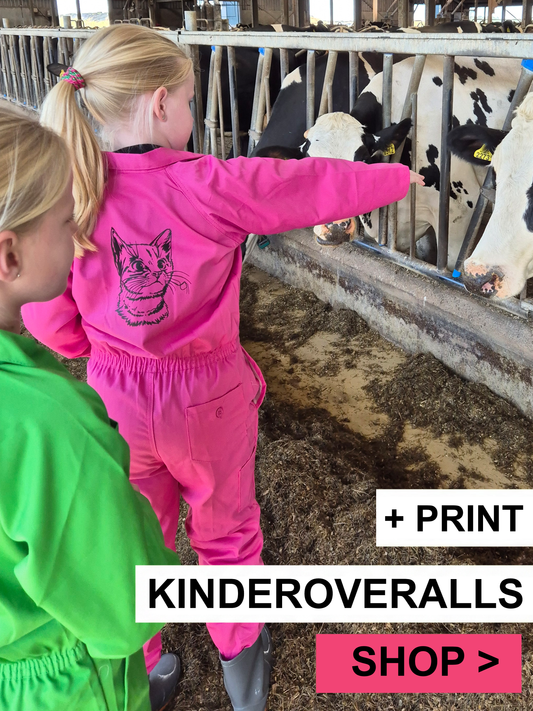 Roze Kinderoveralls met print