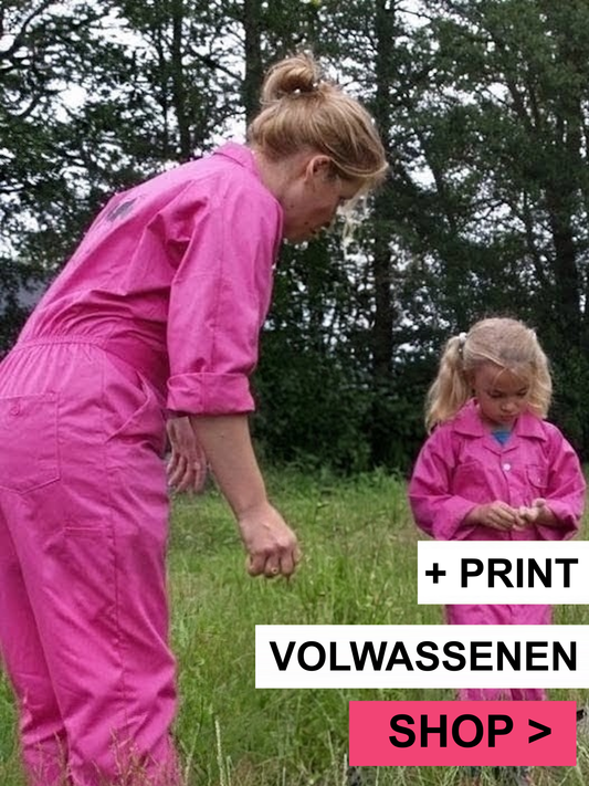 Roze Overalls met print volwassenen