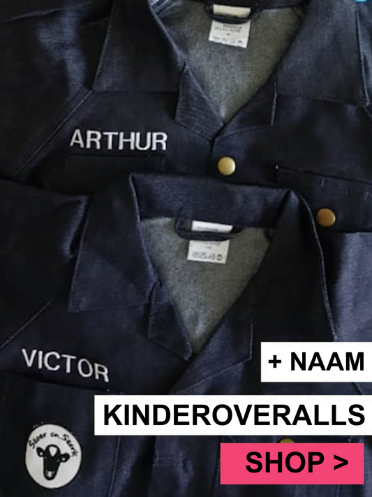 Jeansoverall Kinderoveralls met geborduurde naam