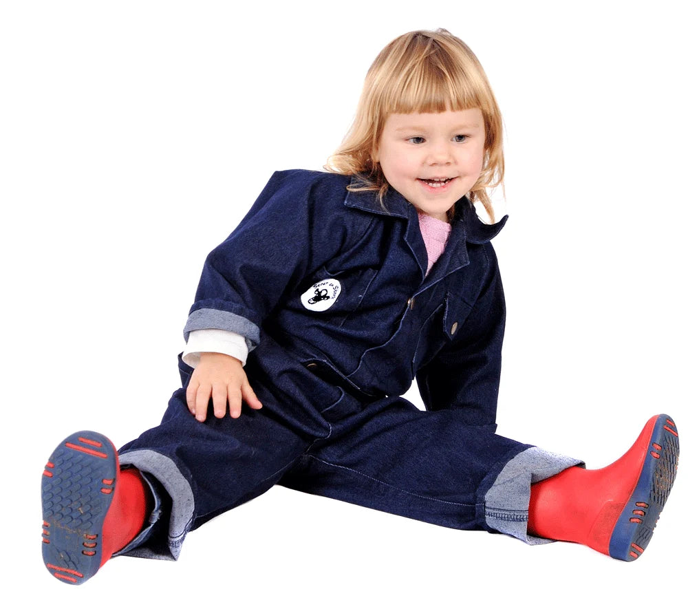 Jeansoverall met print volwassenen
