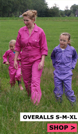 Roze Overalls met geborduurde naam volwassenen